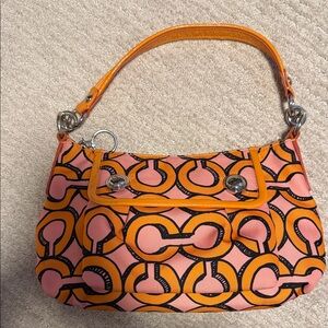 Coach Orange Poppy Pink Orange Pop Art Shoulder Bag